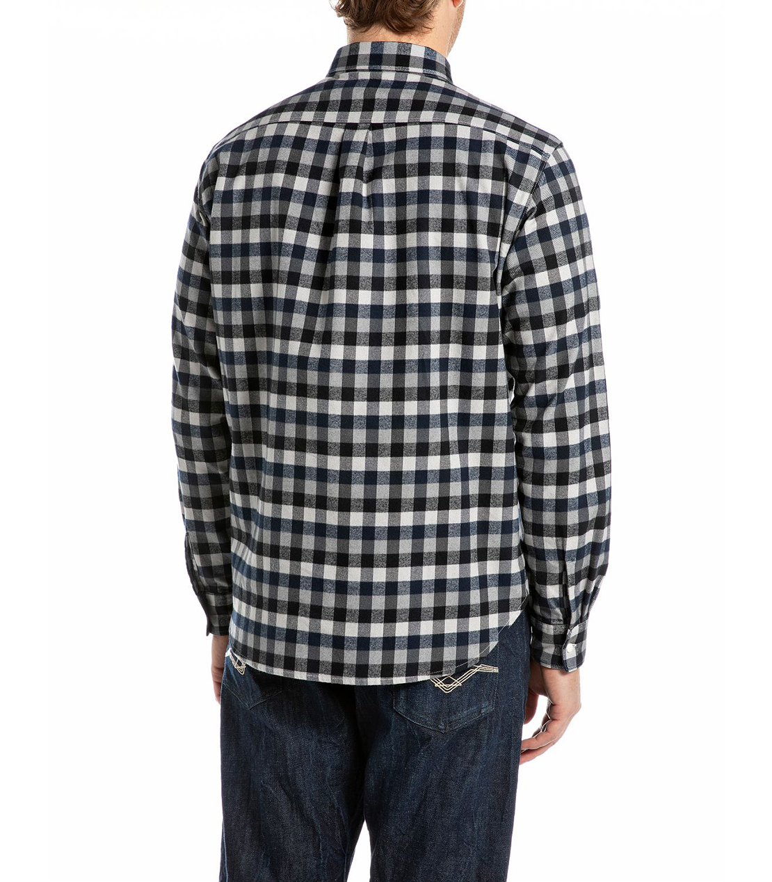 フランネルコットンチェックシャツ 詳細画像 ブルー 2